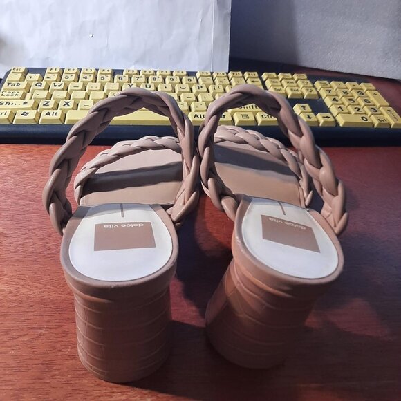 Dolce Vita Block Heel Braided Coffee Sz 9.5 Worn Once Excellent Condition - Picture 4 of 8